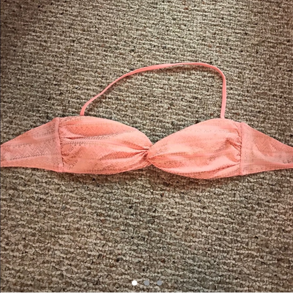Peach and gold bikini top